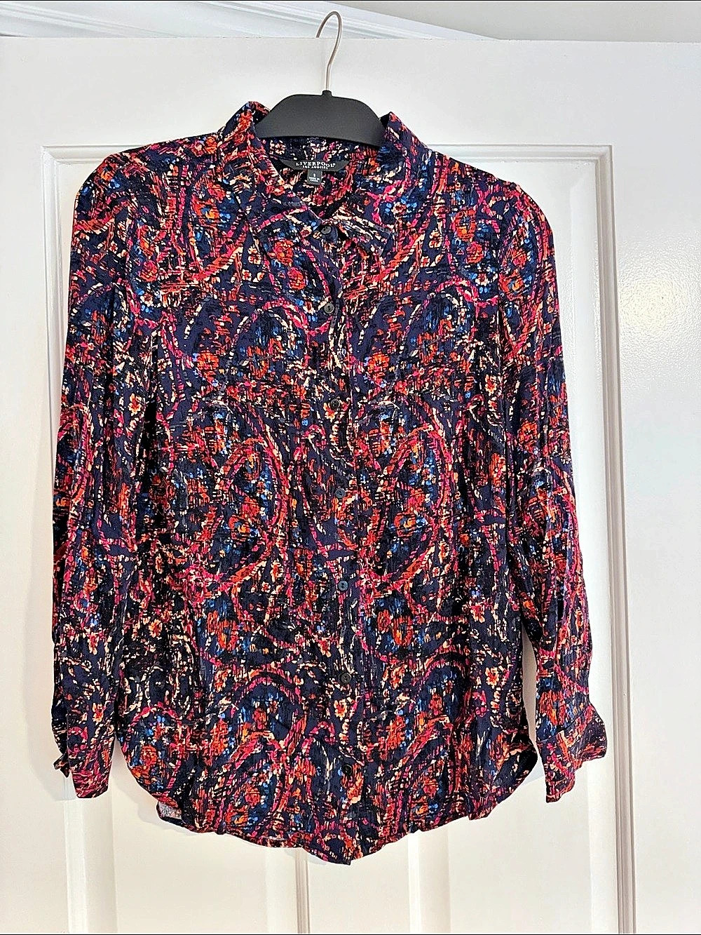 Liverpool Abstract Print Button Down Size small Like New